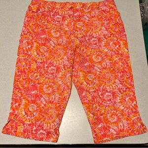 Vibrant Tie-Dye size 16Lark Lane Women's‎ Capri Jeans/pants firecracker tie-dye